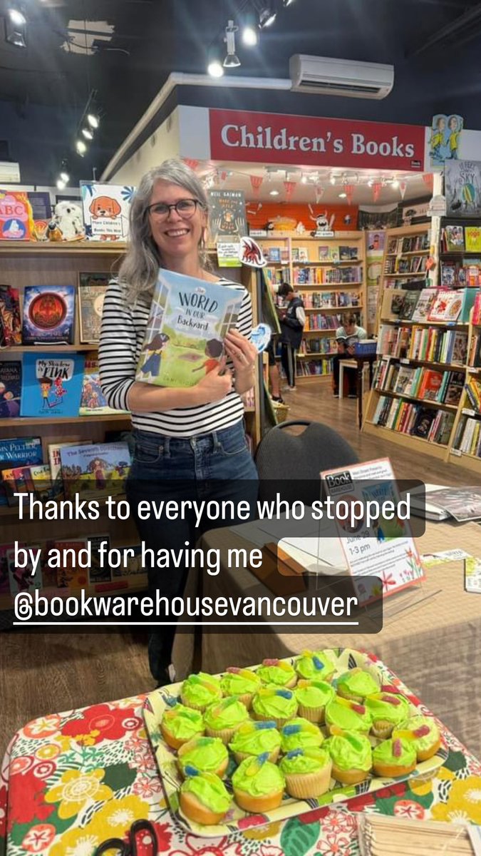 It was so much fun sharing my book THE WORLD IN OUR BACKYARD and the story behind the story yesterday at the Book Warehouse in Vancouver #authorlife #kidsbooks #kidsevents #canadaday2024