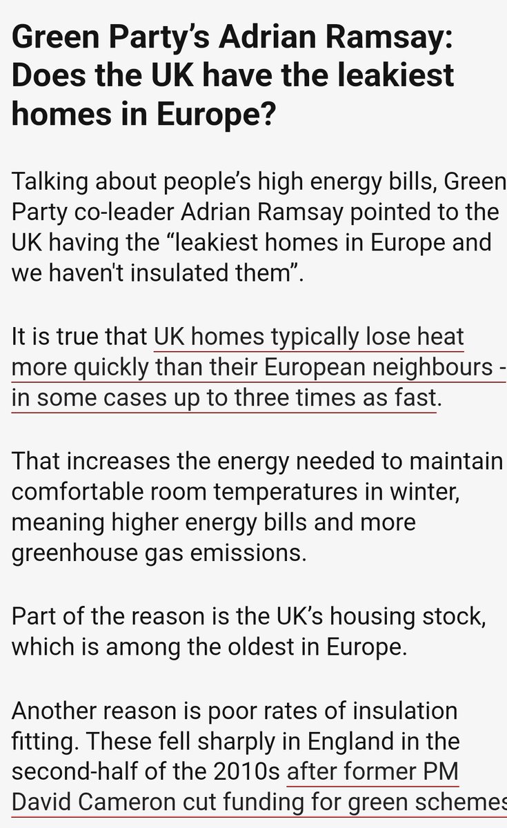 BBC Verify fact-checked Green Party co-leader <a href="/AdrianRamsay/">Adrian Ramsay MP</a>'s claim that Britain has the leakiest homes in Europe. And yes, it really is that bad.

Which is why a massive home insulation programme would be so good: both to cut climate-destroying emissions &amp; to cut fuel bills.