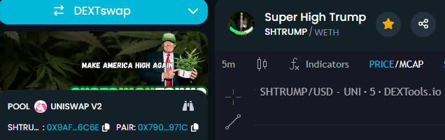 SuperHighTrump's tweet photo. #SHTRUMP - #SuperHighTrump Dextools updated!
0x9afec6e20faa8b6642054db06adb5170ab566c6e
https://t.co/YOVlLoP41d https://t.co/Y4oUL8IryF