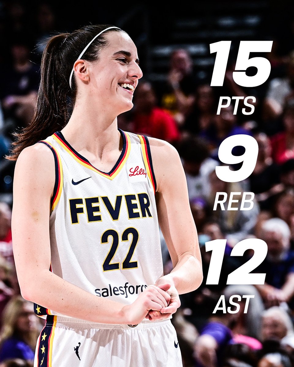 espn's tweet photo. Caitlin Clark comes up HUGE in the Fever's win against the Mercury 🔥

She was ONE REBOUND away from the first rookie triple-double in WNBA history 😳 https://t.co/b5AlTQdcZi
