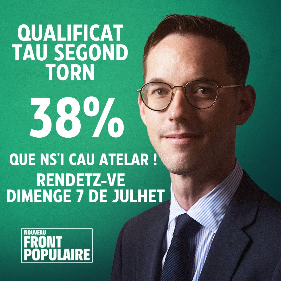Inakiechaniz's tweet image. QUALIFIÉ POUR 2ND TOUR à 38% 
TOUT RESTE À FAIRE !
RENDEZ-VOUS DIMANCHE 7 JUILLET ! 

2.ITZULIRA PASATZEN GIRA %38
DENA EGITEKOA DA
HITZORDUA HELDU DEN IGANDEAN UZTAILAREN ZAN

QUALIFICAT TAU SEGOND TORN 38%
QUE NS'I CAU ATELAR!
RENDETZ-VE DIMENGE 7 DE JULHET

#legislatives2024