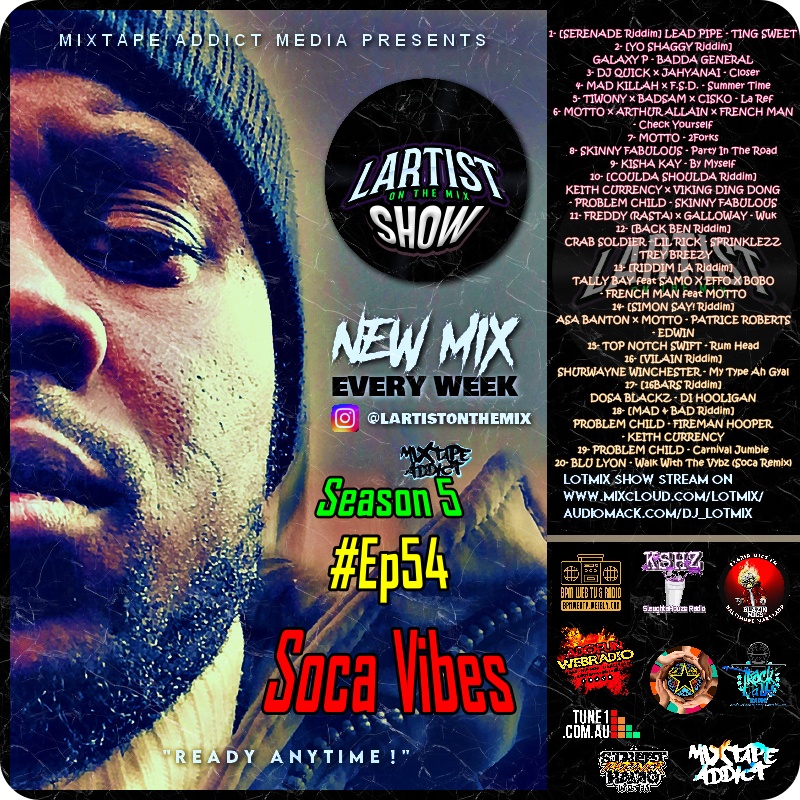 Dj LOTMIX aka LartistOnTheMix (@dj_lotmix) on Twitter photo 🚨NEW LOTMIX SHOW-S5Ep54 Soca Vibes by <a href="/dj_Lotmix/">Dj LOTMIX aka LartistOnTheMix</a> & <a href="/mixtapeaddictPR/">MixtapeAddictMedia</a> w/ Alongside <a href="/jahyanaiking/">✨RUDEKING 📀</a> <a href="/Blu_Lyon/">Blu Lyon</a> <a href="/TIWONYOFFICIAL/">TIWONY</a> <a href="/madkillah1style/">mad killah</a> <a href="/FrenchSquadDanc/">FrenchSquadDanca</a> <a href="/DJQUICKOFFICIEL/">DJ QUICK</a> <a href="/BaddaGeneral/">BADDA GENERAL OFFICIAL</a> &more
🎧audiomack.com/dj_lotmix/song… 🚨NEW LOTMIX SHOW-S5Ep54 Soca Vibes by <a href="/dj_Lotmix/">Dj LOTMIX aka LartistOnTheMix</a> & <a href="/mixtapeaddictPR/">MixtapeAddictMedia</a> w/ Alongside <a href="/jahyanaiking/">✨RUDEKING 📀</a> <a href="/Blu_Lyon/">Blu Lyon</a> <a href="/TIWONYOFFICIAL/">TIWONY</a> <a href="/madkillah1style/">mad killah</a> <a href="/FrenchSquadDanc/">FrenchSquadDanca</a> <a href="/DJQUICKOFFICIEL/">DJ QUICK</a> <a href="/BaddaGeneral/">BADDA GENERAL OFFICIAL</a> &more
🎧audiomack.com/dj_lotmix/song…