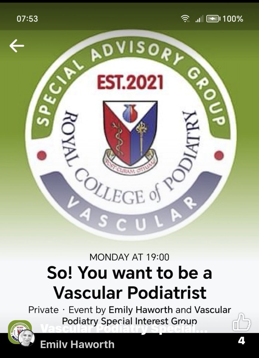 Fabulous &amp; heartening theme <a href="/HaworthEmily1/">Emily</a> 

Anyone fancy this? 7pm Mon

Thank you so so much for your unique brand of support and leadership in Vascular Podiatry. 

It really matters 🙌🏼🦵🫀

facebook.com/events/s/so-yo…