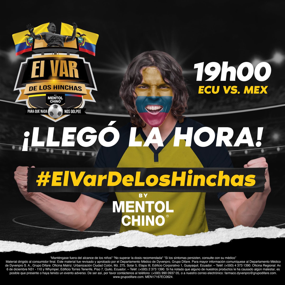 mentolchino_ecu's tweet photo. Estamos a pocos minutos de jugarnos la clasificación, únete a #ElVarDeLosHinchas de Mentol Chino, queremos leer tu opinión del partido y sus jugadas. 

¡Vamos con todo! https://t.co/tNUYLVjmzn
