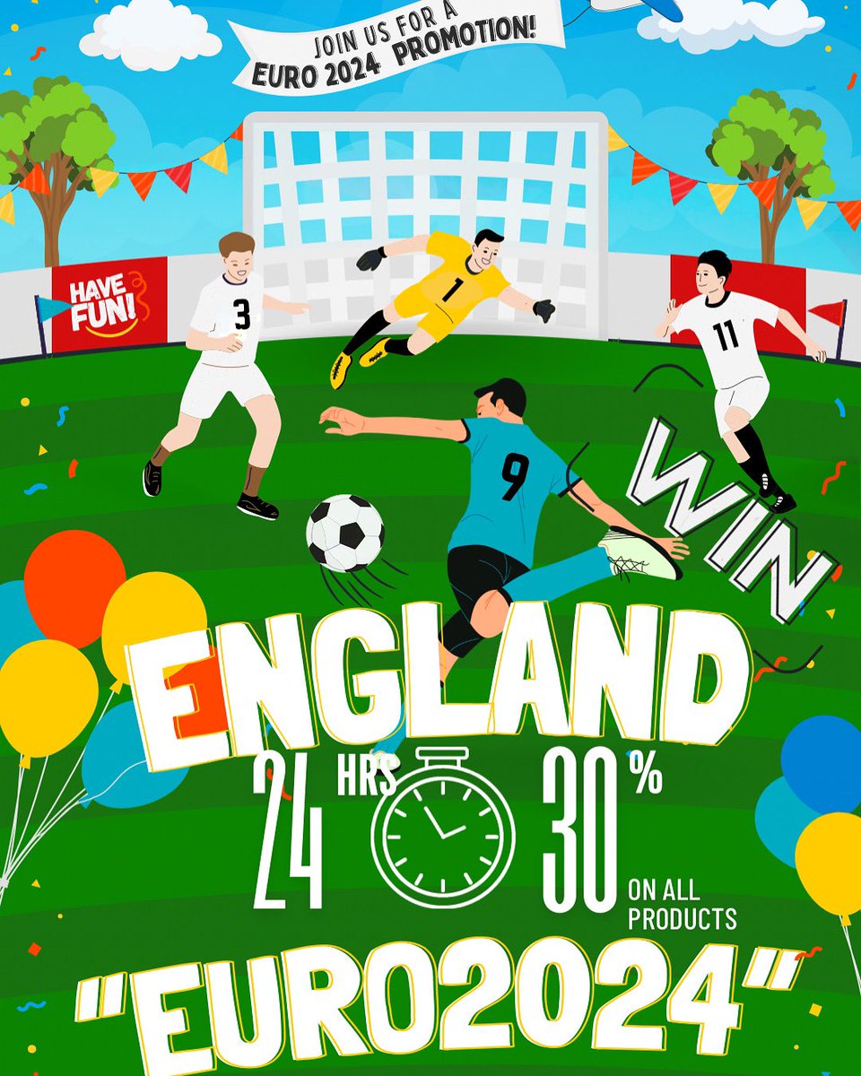 🚨EURO 2024 PROMO🚨

⚽️England Win 30% OFF for 24hrs⚽️

💰PROMO CODE: “EURO2024”💰

T&amp;C
Start Date: 30/06/2024
End Date: 02/07/2024
Info on brelie.co.uk/news

#euro #euro2024 #england  #football #soccer #germany #promo