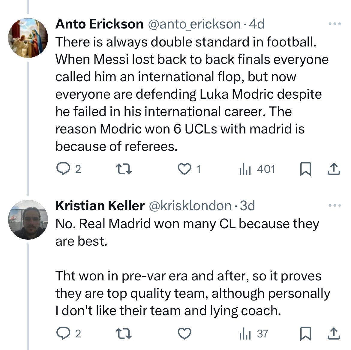 DimondCultWatch's tweet photo. Dimondite accuses other Dimondite of Mortal sin for dissing his Football team. These conversations they have are hilarious. #Dimondite #Dimondites #MHFM #Soccer #Foolball #Messi #RealMadrid https://t.co/MZfjsMxMzo