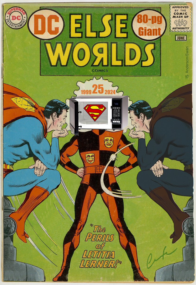 ChuckBrouilette's tweet image. #25YearsAgoToday @DCOfficial published #ElseWorlds #80PageGiant containing a tale titled #LetitiaLernerSupermansBabysitter that included a scene featuring #SuperbabyInAMicrowaveOven prompting #publisher #PaulLevitz to order all copies #pulped though some #UK copies alreadyShipped