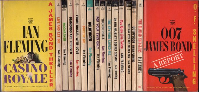 Complete Set Of All 16 Ian Fleming Signet Pbs 1960s Original Text