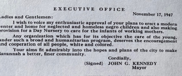 A letter from 1947... the Mayor of Savannah, GA expressing his support for an orphanage for black children at a time in our history when there were only orphanages for white children. Today Greenbriar cares for children of all ethnicities &amp; backgrounds.  greenbriarchildrenscenter.org