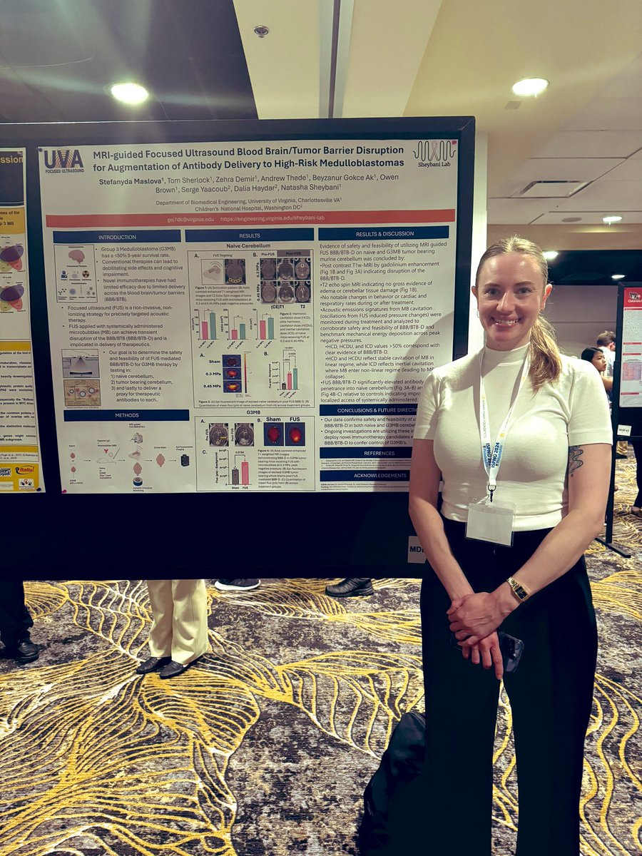 Great Job Stef <a href="/ndsheybani/">Natasha Sheybani, PhD</a> lab presenting her work on fruitful collaboration with <a href="/yaacoub_sa/">Serge</a> <a href="/UVA/">UVA</a> <a href="/ChildrensNatl/">Children's National Hospital 🏥</a> <a href="/FUSFoundation/">Focused Ultrasound Foundation</a> <a href="/IvyFoundation/">IvyFoundation</a> #ISPNO2024