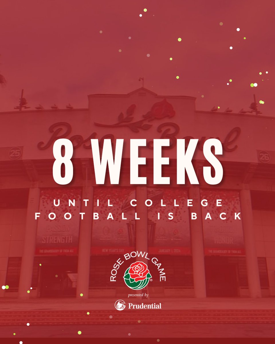 rosebowlgame's tweet photo. Just 8 Saturdays away… 🌹 #RoseBowl #CollegeFootball https://t.co/xosKMALm5f
