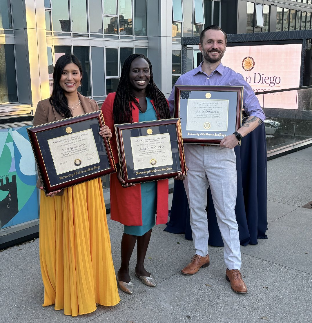UC San Diego Rad Med (@ucsdradmed) on Twitter photo Congrats to our graduating radiation oncology residents <a href="/DrAsonaLui/">Asona Lui, MD, PhD</a>, <a href="/KripaGuram/">Kripa Guram, MD</a>, and Austin Hopper! We look forward to seeing everything you accomplish!
<a href="/UCSDHealthSci/">UC San Diego Health Sciences</a> <a href="/UCSDCancer/">UC San Diego Health Moores Cancer Center</a> Congrats to our graduating radiation oncology residents <a href="/DrAsonaLui/">Asona Lui, MD, PhD</a>, <a href="/KripaGuram/">Kripa Guram, MD</a>, and Austin Hopper! We look forward to seeing everything you accomplish!
<a href="/UCSDHealthSci/">UC San Diego Health Sciences</a> <a href="/UCSDCancer/">UC San Diego Health Moores Cancer Center</a>