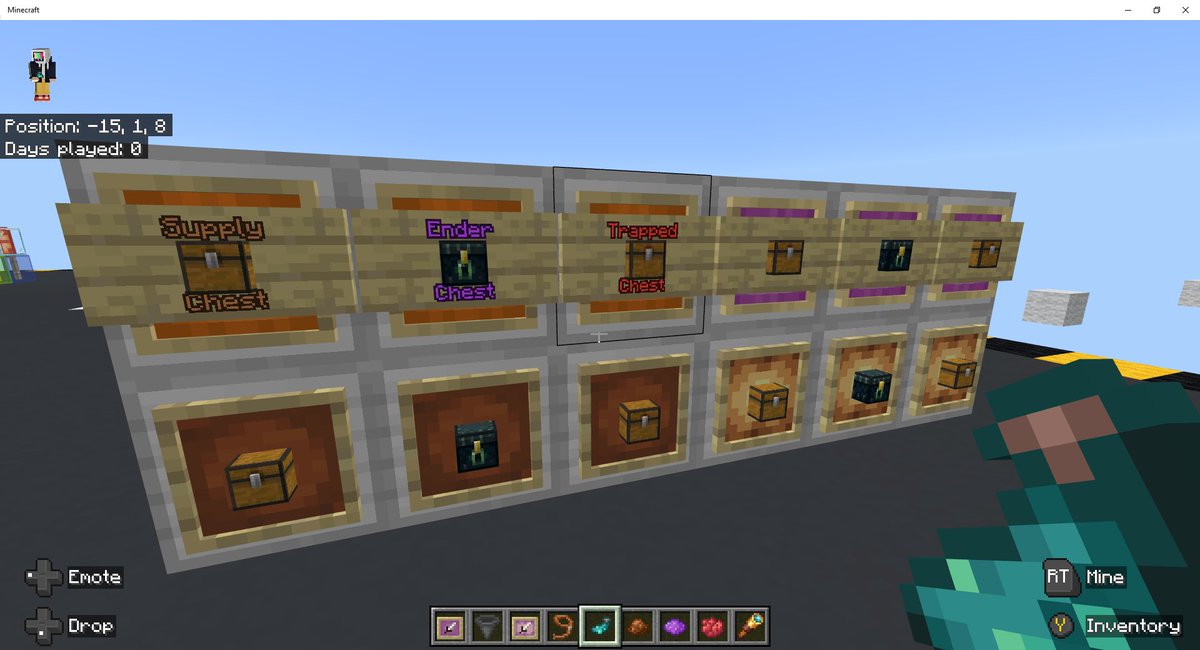 TestPattern360's tweet photo. If you are looking for a Bedrock Item frame that can do what Java item frames can do, look no further than the Phantom Frame companion pack, "Stained Frames". 

This add-on is a stand-alone stainable frame. You can even stain after hanging or wash them back to vanilla types. https://t.co/jVNxZYQVKd