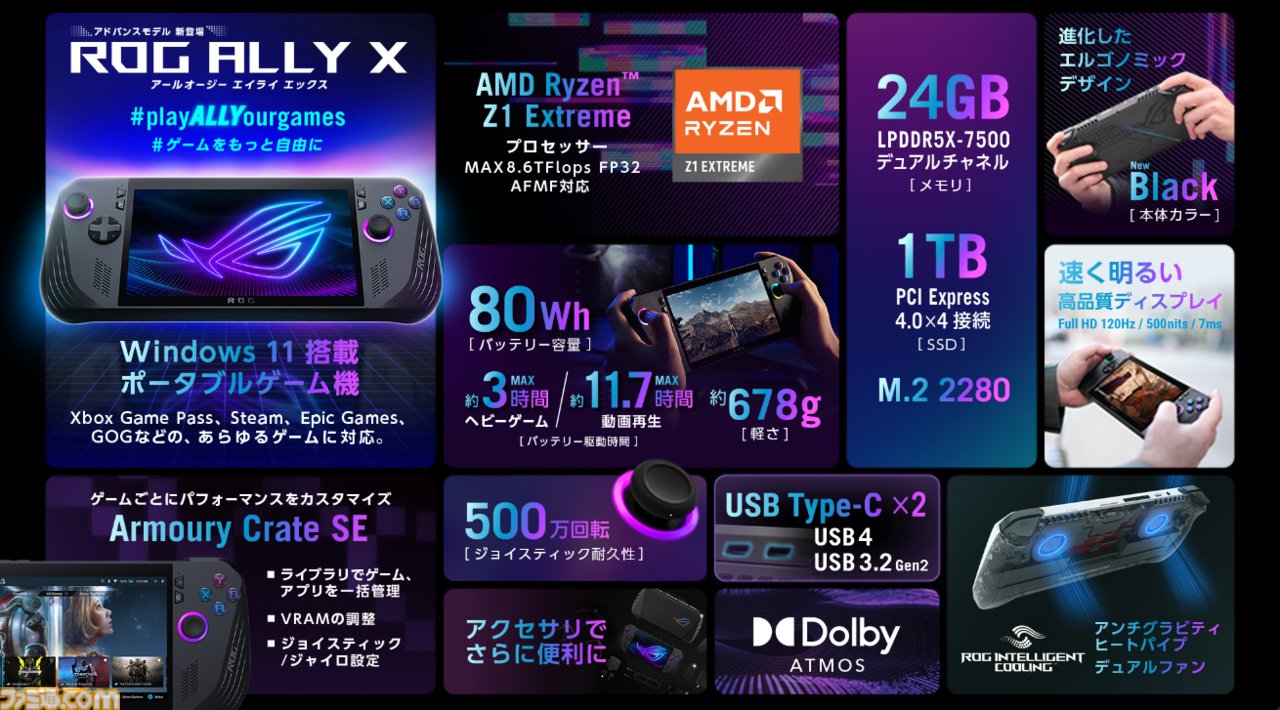 ROG Ally（Ryzen Z1 Extreme）本体 + 不充分 オマケ多数