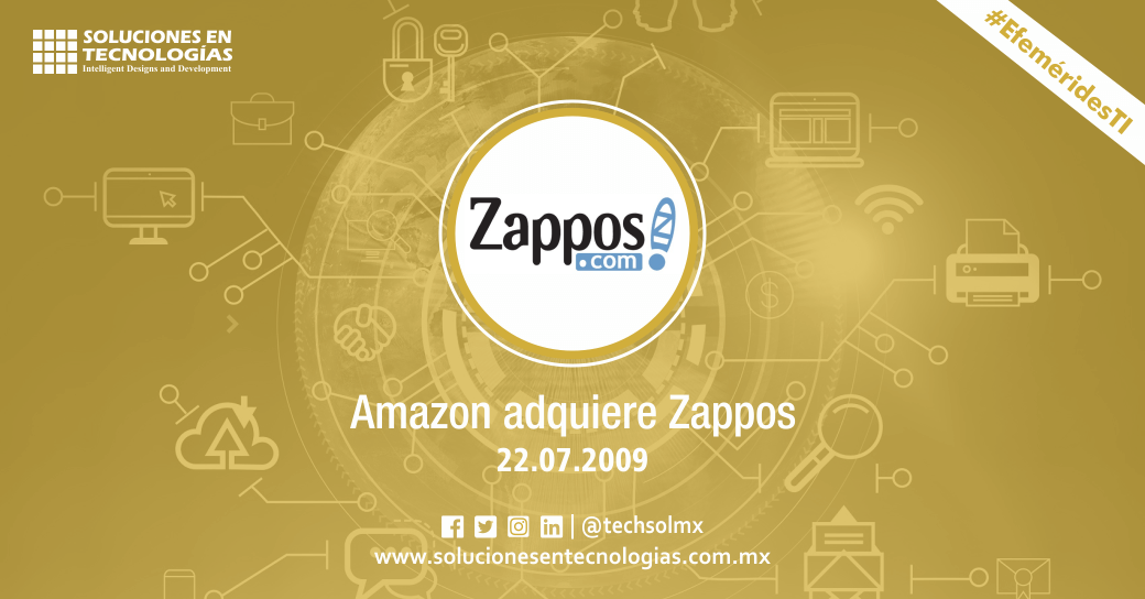techsolmx's tweet photo. Un día como hoy (22/07/2009): Amazon anunciaba la adquisición de https://t.co/aHtoNsQVeL, líder en ventas de ropa y calzado en línea, por un valor aproximado de $847 millones de dólares. Ver más: https://t.co/X03rqGLCm2
#SomosSoluciones #EfeméridesTI #Amazon #Zappos #eCommerce https://t.co/2mFYXkXo1N