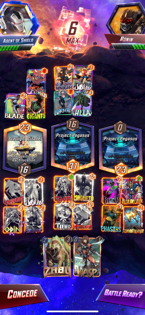 ShieldAgent's tweet image. If your a Thor fan, I've been having a lot of fun with this. Haven't lost with it today and played against multiple Meta decks. Have been farming Tickets with it @SnapDecks @MARVELSNAP @seconddinner @MarvelSnapZone @UntappedSNAP #MARVELSNAP #Marvel #MarvelComics
#INFINITE