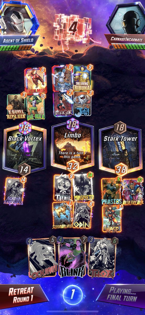 ShieldAgent's tweet image. If your a Thor fan, I've been having a lot of fun with this. Haven't lost with it today and played against multiple Meta decks. Have been farming Tickets with it @SnapDecks @MARVELSNAP @seconddinner @MarvelSnapZone @UntappedSNAP #MARVELSNAP #Marvel #MarvelComics
#INFINITE