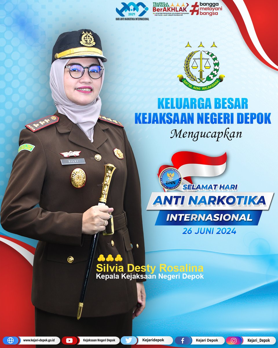 Keluarga Besar Kejaksaan Negeri Depok mengucapkan

Selamat Hari Anti Narkotika Internasional 26 Juni 2024.