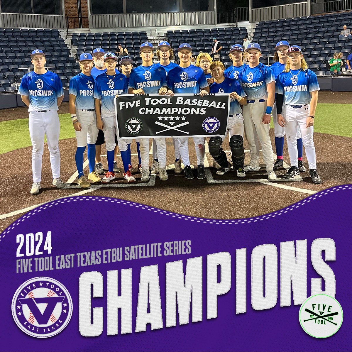 Five Tool East Texas (@fivetooletx) on Twitter photo 🏆CHAMPIONS🏆
Congrats to Prosway on winning the 17U/18U <a href="/FiveTool/">Five Tool Baseball</a> East Texas ETBU Satellite Series!
#WatchEm 🏆CHAMPIONS🏆
Congrats to Prosway on winning the 17U/18U <a href="/FiveTool/">Five Tool Baseball</a> East Texas ETBU Satellite Series!
#WatchEm