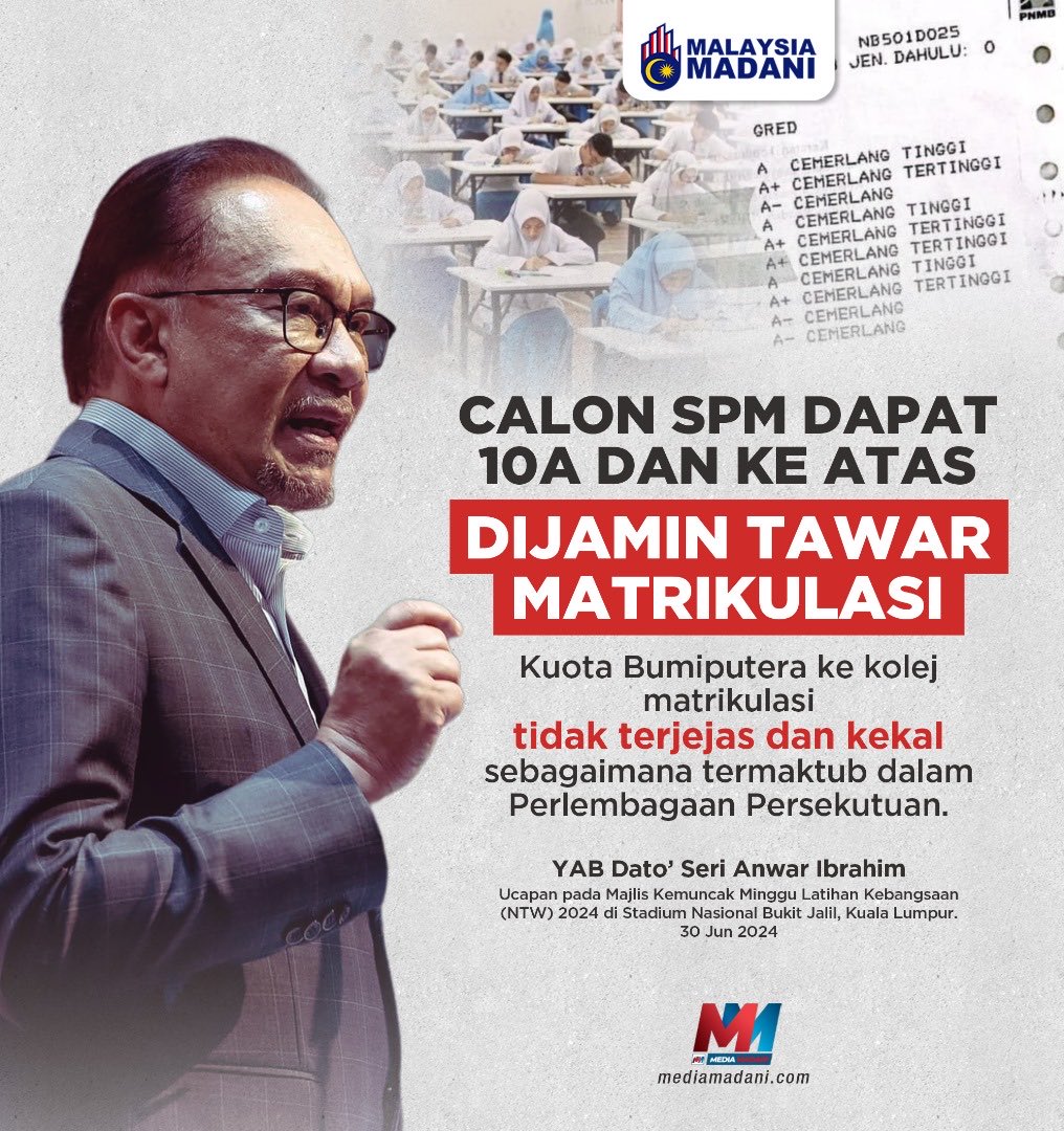 pakatanharapan_'s tweet photo. Calon SPM 10A ke atas dijamin tawaran matrikulasi dan kuota bumiputera kekal sebagaimana termaktub dalam Perlembagaan Persekutuan https://t.co/wpSihRA8qT
