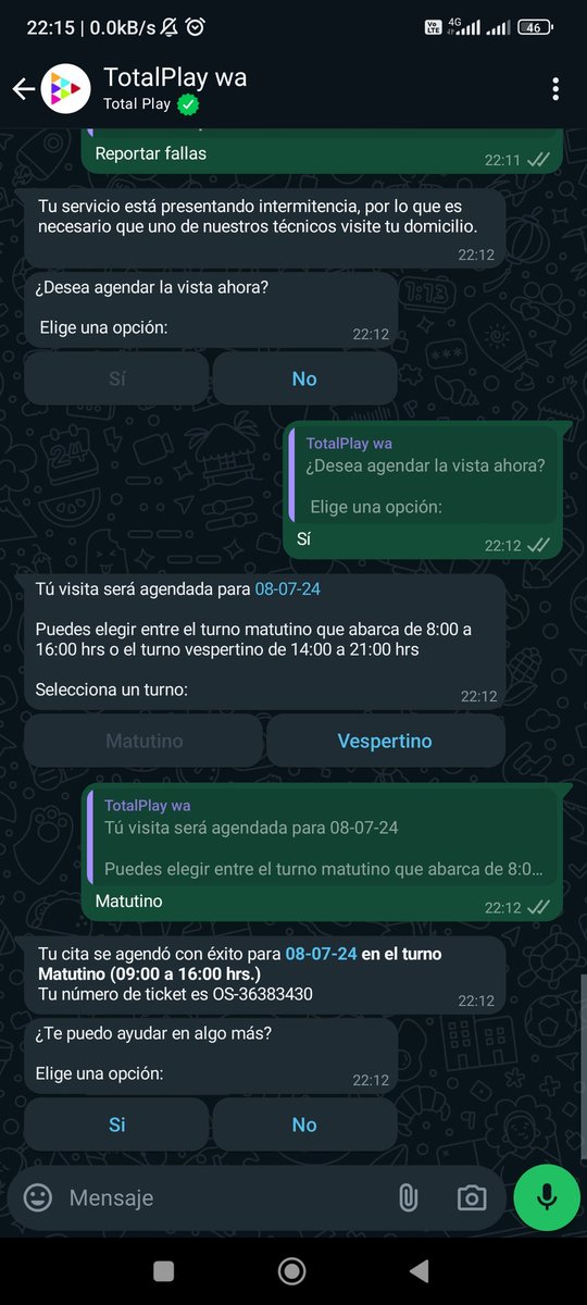 dguzmanr77's tweet photo. @totalplaymx @Profeco @IFT_MX Tengo problemas en mi servicio. Pero me dice que tengo cita agendada hasta el 8 de julio.¿No creen que es demasiado? Lo que se es que deben de arreglar en menos de 48 horas, siete días es demasiado. El ticket es el os-36383430. https://t.co/kSdLUiC8pT