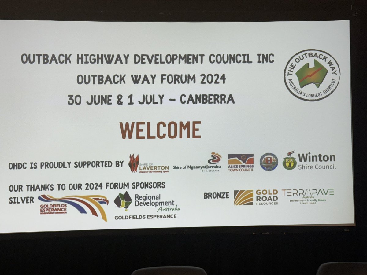 It’s a nation building visionary project on the threshold of being realised - the 2700 km sealed shortcut #outbackway Winton to Laverton - great to be in CBA with key stakeholders planning its future - this exciting journey is only just beginning #outbackwayforum2024