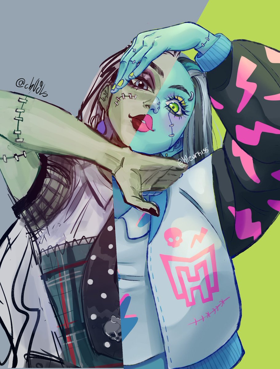 ch08ls's tweet photo. FRANKIE STEIN ⚡⚡⚡
 collab con @milchifuzz ✨
#frankiestein #monsterhigh #MH https://t.co/Vb5asaSwBc