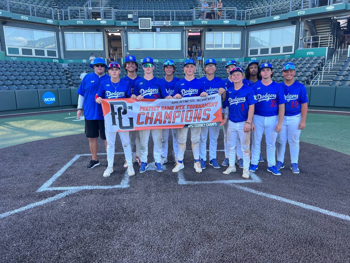 PG_NTX's tweet photo. 2024 16U DFW Select Championship at TCU

🏆Champions: @DDodgersTX 2024 Bobbitt
🥈Finalist: Stix East 2026 Black
🏅MVP: Cade Antosca (https://t.co/AG34KIMDum) 8R 8H 2 2B 3B 10RBI 2SB 4BB
🏅MVPitcher: Jacob Knott (https://t.co/7hi0eKd7dZ) 8.0IP 10K 4H 6BB 1R https://t.co/cf0ZMex2lb