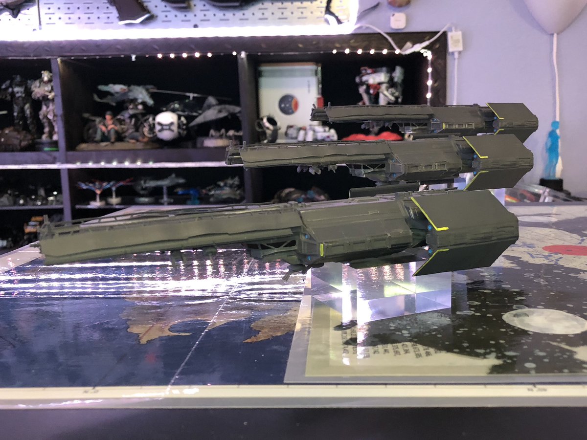 GeekToyLove's tweet photo. A small classified build (surprise), I made my boys and me Super Destroyers from the game Helldivers 2 (stl in comments). Next time I get decals printed weโll choose names for them too.
#2024Projects #GeekDen #Helldivers2 https://t.co/5AHFpdlJY9