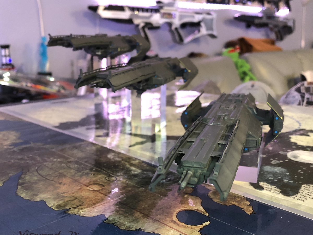 GeekToyLove's tweet photo. A small classified build (surprise), I made my boys and me Super Destroyers from the game Helldivers 2 (stl in comments). Next time I get decals printed weโll choose names for them too.
#2024Projects #GeekDen #Helldivers2 https://t.co/5AHFpdlJY9