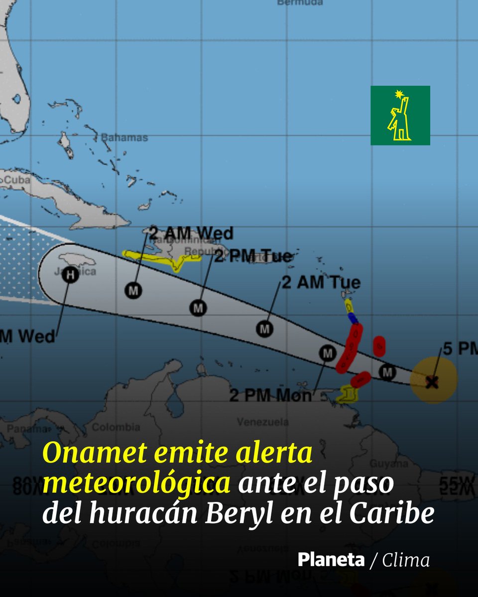 DiarioLibre's tweet image. 🌦|#ClimaDL| A partir de la noche del lunes comenzará a incrementarse el oleaje por el acercamiento de Beryl

🔗ow.ly/91zE50SsveL

#DiarioLibre #Onamet #AlertaMeteorológica #HuracánBeryl