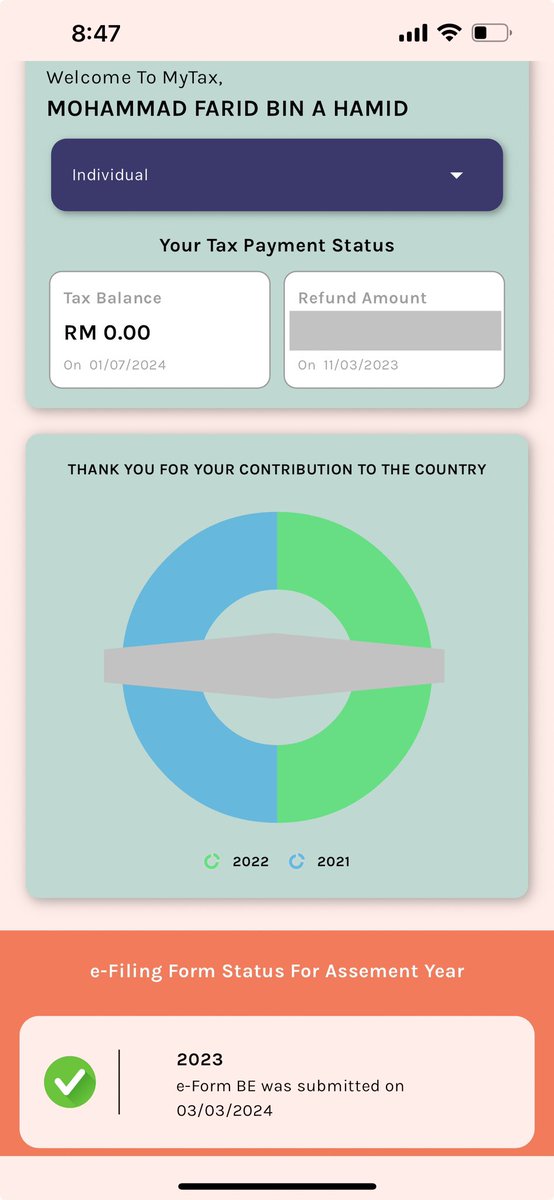 Dah email berkali2 sebab call tak jawap, <a href="/HASiL_Malaysia/">LHDNM</a> masih tak kemaskini myTax, walaupun dah hantar borang BE 3/03/2024, dan dah dapat resit. Pegawai yang berkenaan di WP KL, tolong lah kemaskini. Saya letih menunggu bayaran balik.
