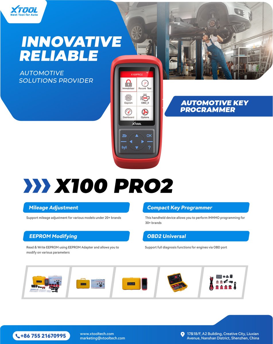 XtoolTech2010's tweet image. #Xtool | #X100PRO2 | Auto Key Programmers
#keyprogrammer #diagnostictool
1️⃣ Supports IMMO programming
2️⃣ Supports EEPROM modification
3️⃣ Supports Mileage Adjustment
4️⃣ Supports full diagnosis functions
5️⃣ Get lifetime free updates through PC updater
👉 xtooltech.com