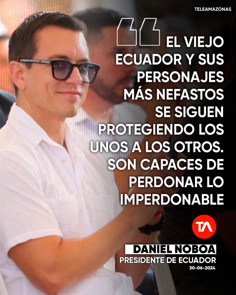 teleamazonasec's tweet photo. #ATENCIÓN | “El viejo Ecuador y sus personajes más nefastos se siguen protegiendo los unos a los otros”. Daniel Noboa reacciona por posible juicio político a Canciller https://t.co/Lx1k4e7NcA https://t.co/VrXIADYost