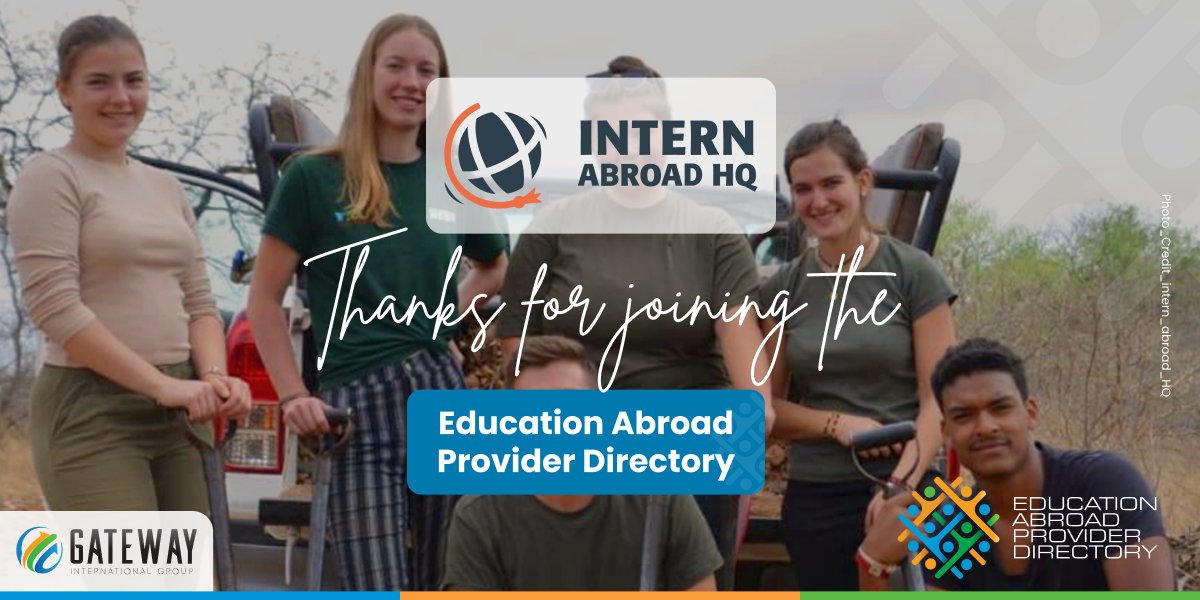 GatewayIntGroup's tweet image. Education Abroad Provider Highlight!🌟
Thanks @internabroadhq! 🙏

Intern Abroad HQ helps students and young professionals through global🌏life-enriching internships.

@HeidiSoneson 

Search Education Abroad Providers: directory.gatewayinternational.org 

#internabroad #studyabroad #intled