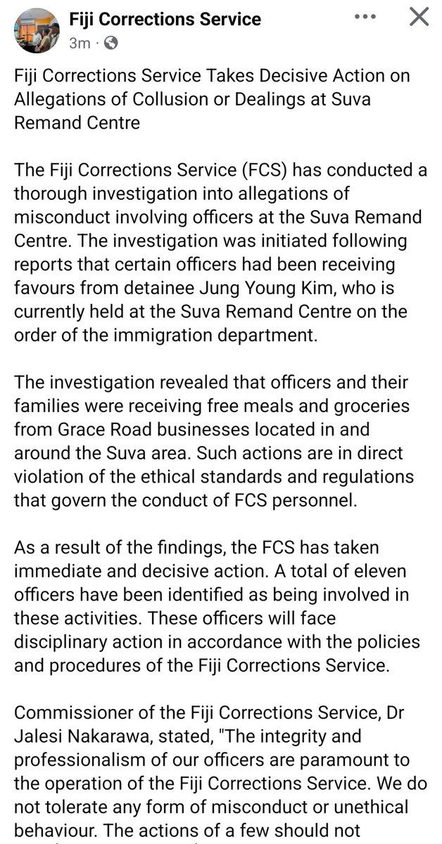 This is the level of transparency we need - hopefully CEOs and those in statutory leadership can adopt #Fiji #FijiNews