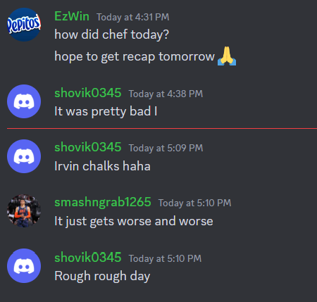 GuacmodeSports's tweet photo. Live update of known scammer @ChefsBestBets discord.

Charging his member money just to chalk day after day.

Terrible, just Terrible.

From "I'm the best"

to

Obvious dog shit

#Prizepicks https://t.co/6oCeh8VxJT