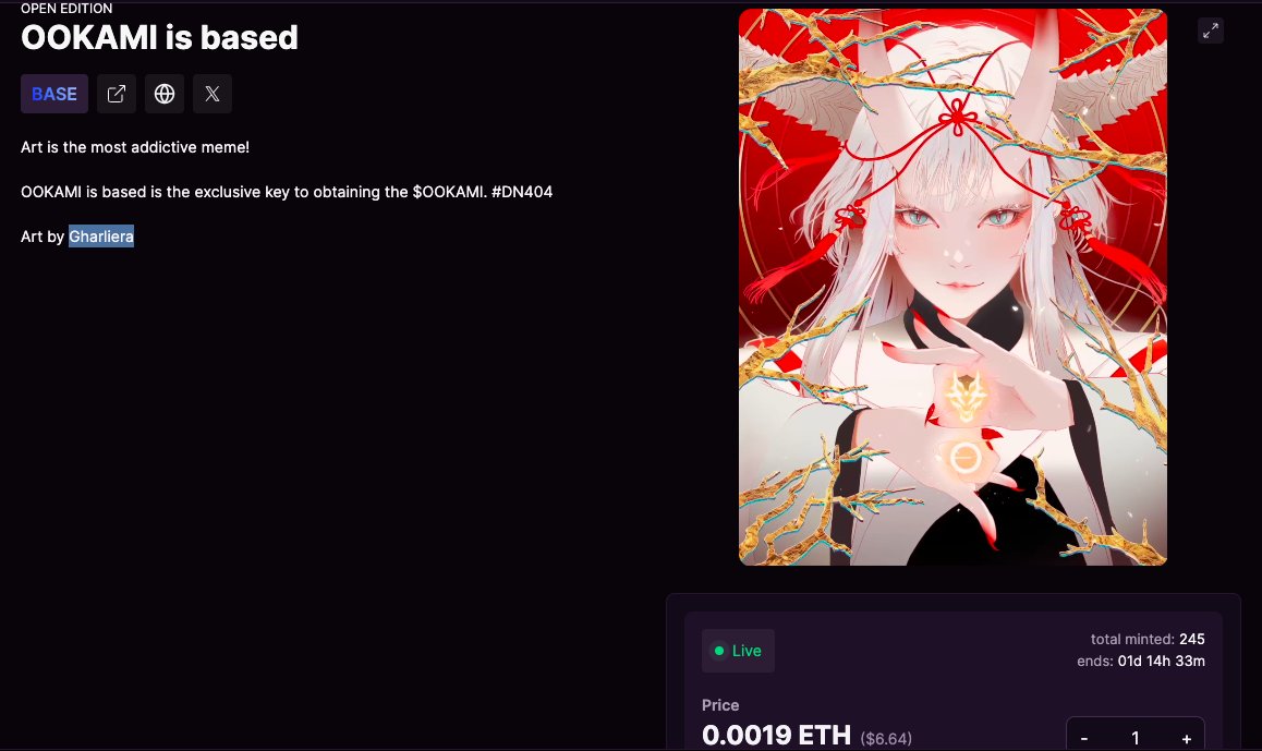 L0K0 (@ketalloko) on Twitter photo I just minted my OOKAMI on <a href="/MagicEden/">Magic Eden 🪄</a>
Don't hesitate, <a href="/GHARLIERA1/">GHARLIERA</a> 's art is just gorgeous and the <a href="/TGOAonline/">The Girls of Armament</a> project is really cool. I just minted my OOKAMI on <a href="/MagicEden/">Magic Eden 🪄</a>
Don't hesitate, <a href="/GHARLIERA1/">GHARLIERA</a> 's art is just gorgeous and the <a href="/TGOAonline/">The Girls of Armament</a> project is really cool.