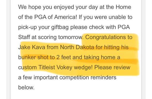 🧤 This <a href="/Jakekava5/">Jake kava</a> guy has got some mitts on him!🧤

Jake won a custom <a href="/Titleist/">Titleist</a> wedge by winning a bunker competition <a href="/pgafrisco1/">pgafrisco</a> and the <a href="/NationalHSGolf/">National High School Golf Association</a> Nationals!

Tourney starts tomorrow! Good luck boys!
<a href="/wfsheyenne/">Sheyenne High School</a> <a href="/WFMustangAD/">SHS Activities</a> @MusangPost