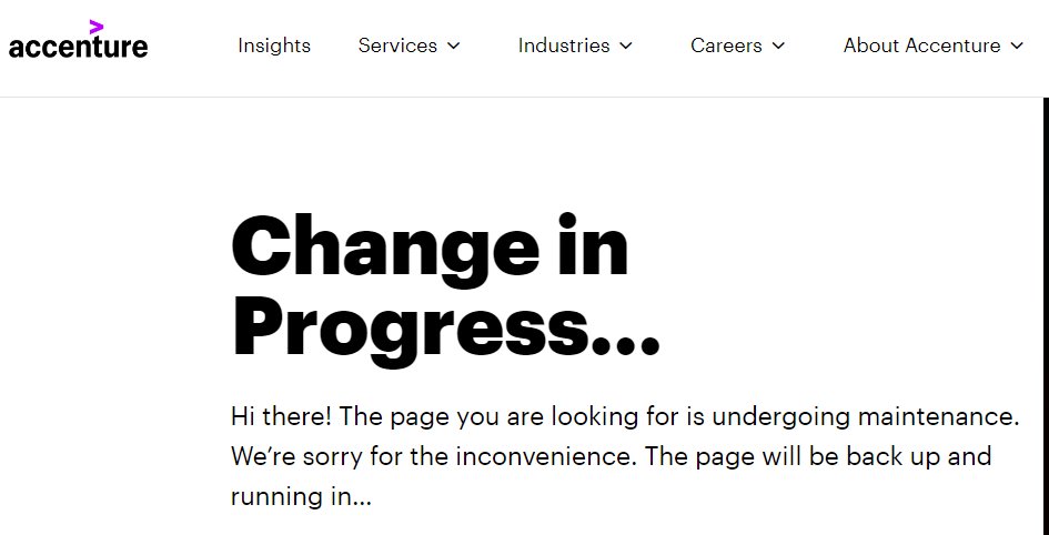 Something's been hinky with <a href="/Accenture/">Accenture</a> 's recruiting site for at least 2 days.