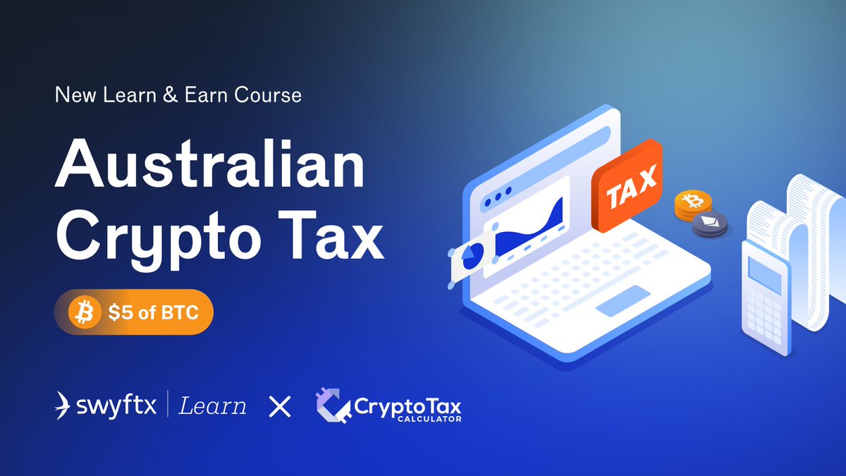 SwyftxGlobal's tweet photo. We are making tax time 'less cryptic' this year by partnering with @CryptoTaxHQ 🤝🧮

Check out our 2024 EOFY Learn &amp; Earn course and score $5 worth of #Bitcoin whilst learning how to declare it 👉 https://t.co/ExVe5bJ13d https://t.co/tDixz9TL3J