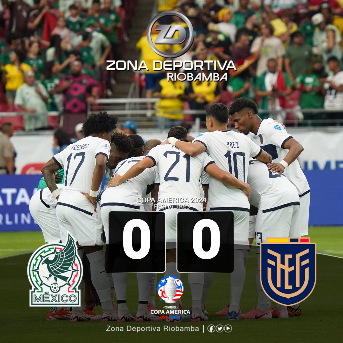 roldan_jimmy's tweet image. #CopaAmerica2024
¡𝙇𝘼 𝙏𝙍𝙄 𝘾𝙇𝘼𝙎𝙄𝙁𝙄𝘾𝘼 𝘼 𝘾𝙐𝘼𝙍𝙏𝙊𝙎 𝘿𝙀 𝙁𝙄𝙉𝘼𝙇 𝙎𝙄𝙉 𝘾𝙊𝙉𝙑𝙀𝙉𝘾𝙀𝙍"

Marcador Final:
@seleccionmexico 🇲🇽 0 - 0 🇪🇨 @LaTri
Estadio "Universidad de Phoenix' - #Arizona
#FechaTRES / #GrupoB
@CopaEcuador

#CONMEBOL
Informa: #JimmyRoldán