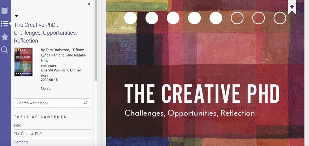 rosehunterpoet's tweet photo. This book is so useful if you're doing a Creative PhD/writing an exegesis.
It's clarified things for me enormously.
Tara Brabazon, Tiffany Lyndall-Knight, and Natalie Hill, 'The Creative PhD.'
Thank you to the authors!
@tarabrabazon
#CreativewritingPhD #creativeindustries https://t.co/8KmLkccrhf