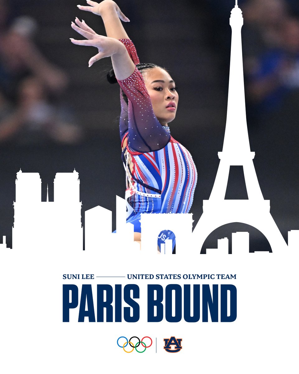 AuburnGym's tweet photo. She did it! 🇺🇸

@sunisalee_ is PARIS BOUND!

#WarEagle | #USAGTrials24 https://t.co/L6pUu39r1V