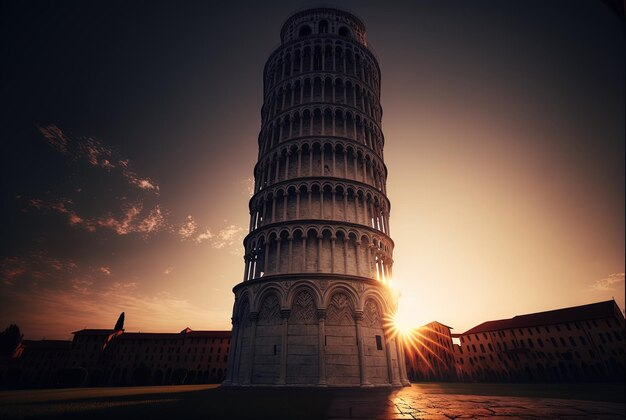 temposhistorico's tweet photo. A torre de Pisa ao por do sol https://t.co/iey4QiNZMp