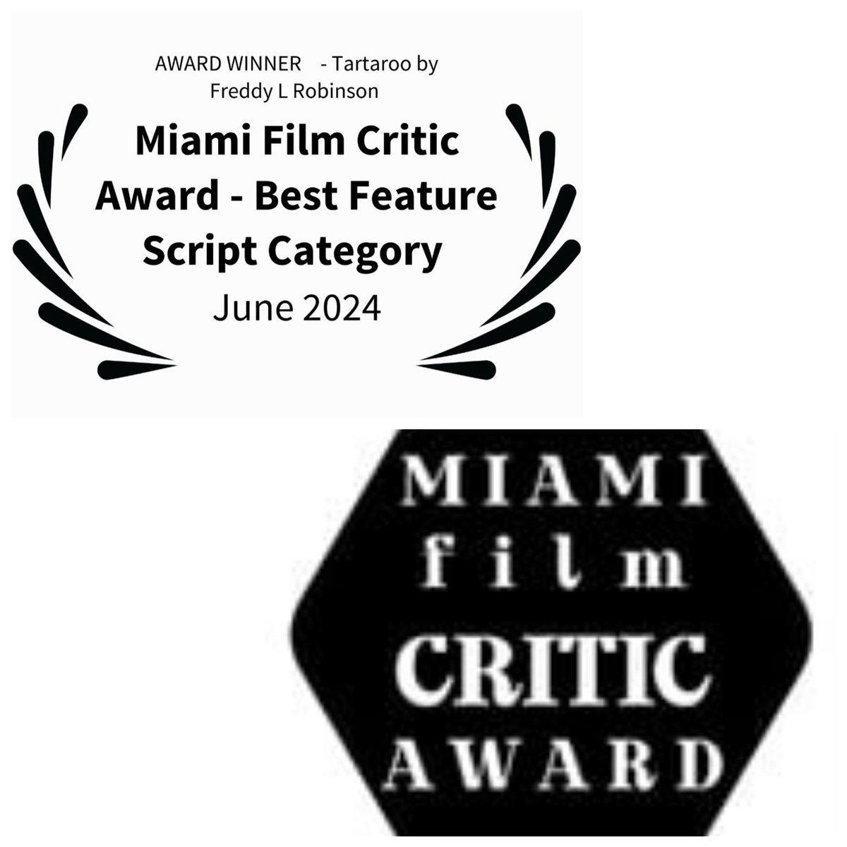 FreddyLRobinso7's tweet image. Thanks so much to Miami Film Critic Award for the award and honor! 😃🙏🏾💯🏆
#filmfestival #featurescript #screenplay #freddylrobinson #therealfreddylrobinson #Tartaroo #crimethriller #paranormal #psychological #Miami #filmfreeway #miamifilmcriticaward #MiamiFL #awardwinner