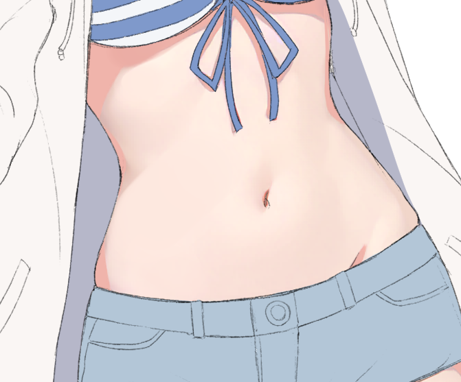 お腹描くの楽しすぎる😊 