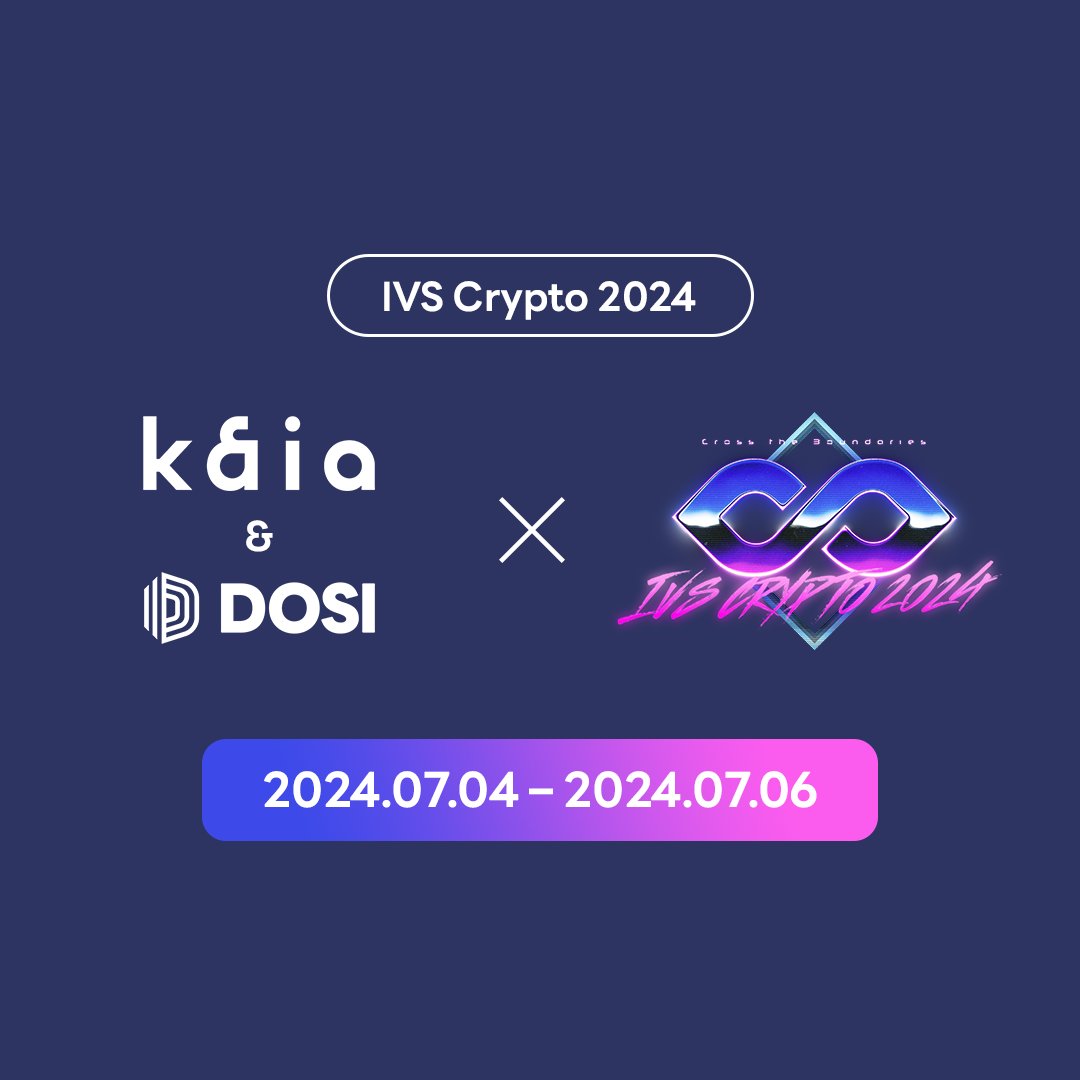 📢Kaia &amp; DOSI x IVS Crypto 2024

#Kaia &amp; #DOSI will be participating in the IVS Crypto 2024 event held in Kyoto, Japan, from July 4 to 6👏

Look forward to the 100% winning on-site event and various on-site updates from Kaia x DOSI!🔥

👇Buy IVS Crypto 2024 tickets on sale at