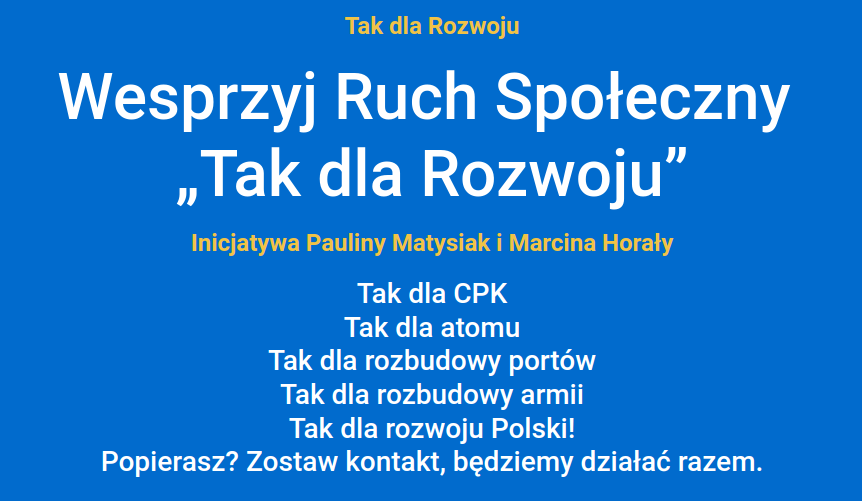 Wesprzyj Ruch Społeczny  „Tak dla Rozwoju” takdlarozwoju.org