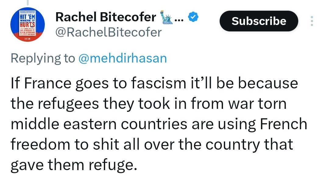 PetreRaleigh's tweet photo. Kept seeing people QT this person and genuinely assumed she was an actual French fascist. Turns out she's a Dem political strategist with "This Twitter account kills fascism" in her bio https://t.co/bdRMKirM95